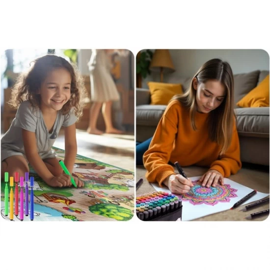 Salteluta de joaca 120 x 92 x 0.3 cm si un set de 80 markere colorate Ricokids - Zoo Salteluta de joaca 120 x 92 x 0.3 cm si un set de 80 markere colorate Ricokids - Zoo