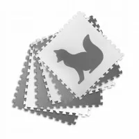 Covoras de joaca 180 x 120 cm cu animalute 6 bucati Ricokids 7490 - Gri