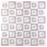 Covoras de joaca 180 x 180 cm cu litere si cifre Ricokids 7488 - Trenulet Gri