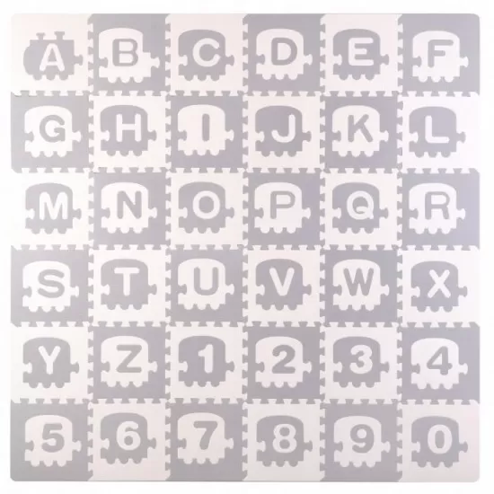 Covoras de joaca 180 x 180 cm cu litere si cifre Ricokids 7488 - Trenulet Gri Covoras de joaca 180 x 180 cm cu litere si cifre Ricokids 7488 - Trenulet Gri
