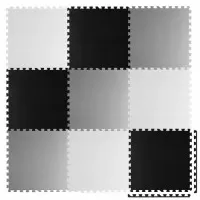Covoras de joaca 180 x 180 cm Ricokids 7494 - Gri - Negru - Alb 