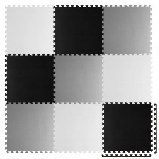 Covoras de joaca 180 x 180 cm Ricokids 7494 - Gri - Negru - Alb 