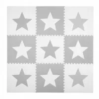 Covoras de joaca 180 X 180 cm Ricokids 7502 - Gri cu stele