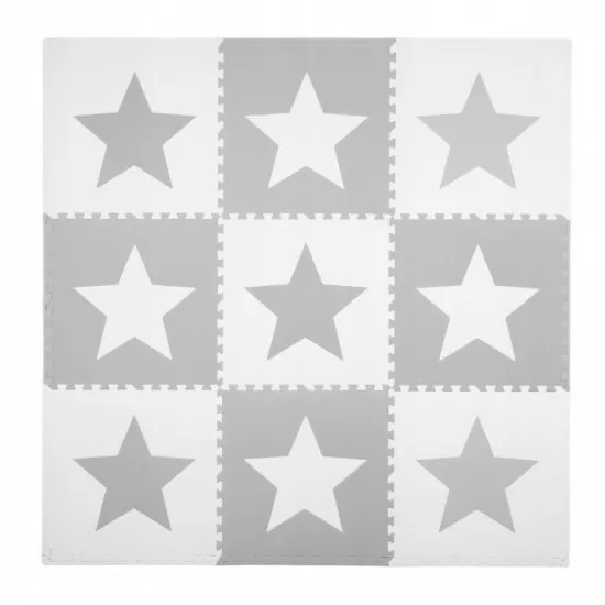 Covoras de joaca 180 X 180 cm Ricokids 7502 - Gri cu stele Covoras de joaca 180 X 180 cm Ricokids 7502 - Gri cu stele