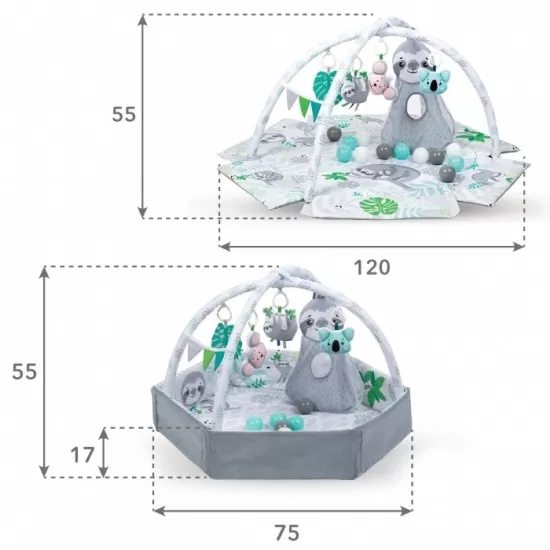 Salteluta de joaca interactiva Kidwell Yoga - Gray Salteluta de joaca interactiva Kidwell Yoga - Gray