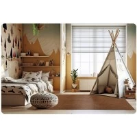 Salteluta de joaca multifunctionala tip puzzle, 6 piese, 180 x 120 cm, Massido 650102 - Maro