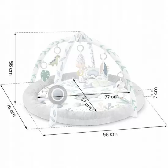 Salteluta de joaca pentru copii Nukido Dino 730200 - Gri Salteluta de joaca pentru copii Nukido Dino 730200 - Gri