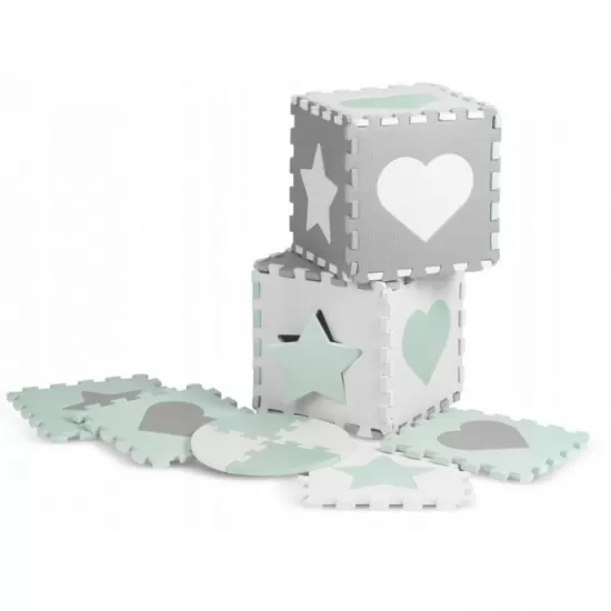 Salteluta de joaca tip puzzle cu 16 elemente pentru copii, 151 x 151 cm, Ricokids 738100 - Mint Salteluta de joaca tip puzzle cu 16 elemente pentru copii, 151 x 151 cm, Ricokids 738100 - Mint