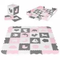 Salteluta de joaca tip puzzle cu pereti, 36 elemente, Ecotoys ECOEVA013