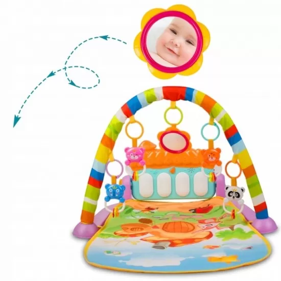 Salteluta de joaca XXL, pian cu 9 melodii si 5 jucarii Ricokids multicolora Salteluta de joaca XXL, pian cu 9 melodii si 5 jucarii Ricokids multicolora