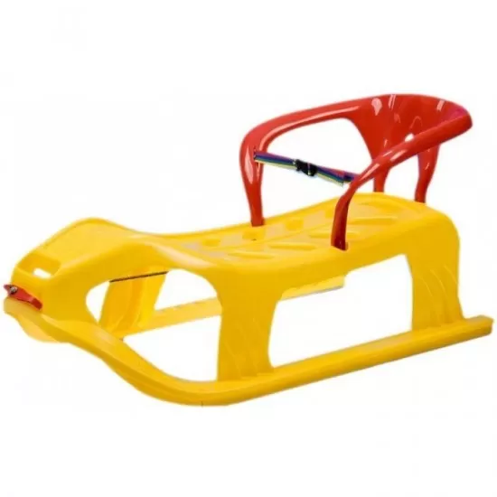 Sanie copii Marmat Snow Star Z cu spatar - Galben Sanie copii Marmat Snow Star Z cu spatar - Galben