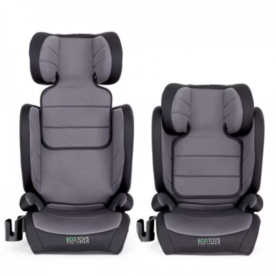 Scaun auto cu Isofix Ecotoys, grupa 100-150 cm, i-Size, omologare R129/03 - Gri