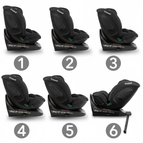 Scaun auto cu Isofix Kidwell GoCar, grupa 40-135 cm, i-Size, omologare R129 - Negru