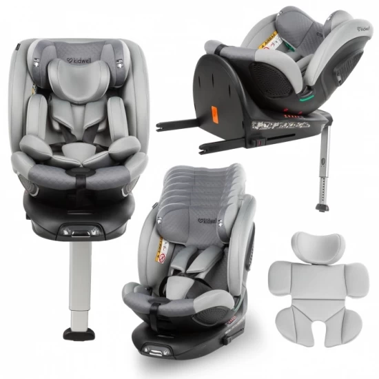 Scaun auto cu Isofix Kidwell GoCar, grupa 40-135 cm, i-Size, omologare R129 - Gri