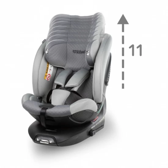 Scaun auto cu Isofix Kidwell GoCar, grupa 40-135 cm, i-Size, omologare R129 - Gri