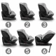 Scaun auto cu Isofix Kidwell GoCar, grupa 40-135 cm, i-Size, omologare R129 - Gri