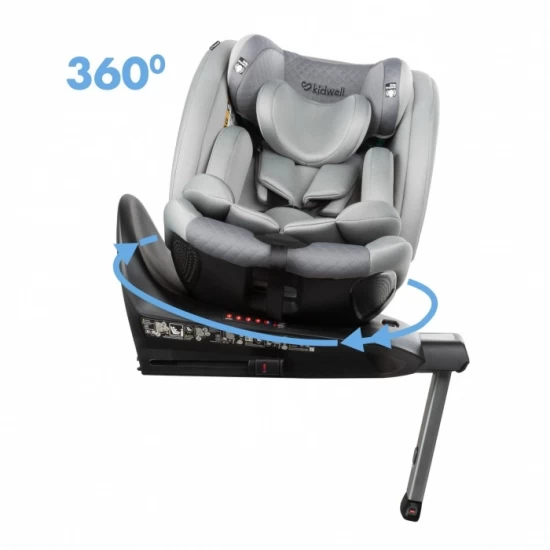 Scaun auto cu Isofix Kidwell GoCar, grupa 40-135 cm, i-Size, omologare R129 - Gri