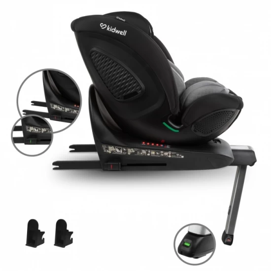 Scaun auto cu Isofix Kidwell GoCar, grupa 40-135 cm, i-Size, omologare R129 - Negru-Gri Scaun auto cu Isofix Kidwell GoCar, grupa 40-135 cm, i-Size, omologare R129 - Negru-Gri