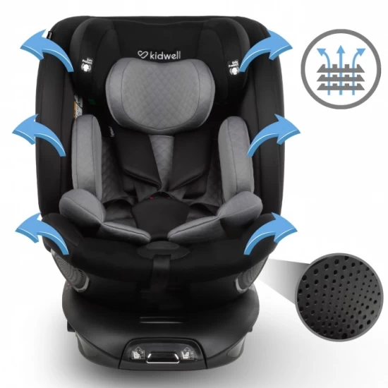 Scaun auto cu Isofix Kidwell GoCar, grupa 40-135 cm, i-Size, omologare R129 - Negru-Gri Scaun auto cu Isofix Kidwell GoCar, grupa 40-135 cm, i-Size, omologare R129 - Negru-Gri