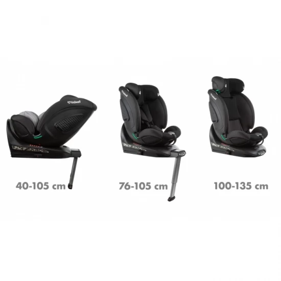 Scaun auto cu Isofix Kidwell GoCar, grupa 40-135 cm, i-Size, omologare R129 - Negru-Gri Scaun auto cu Isofix Kidwell GoCar, grupa 40-135 cm, i-Size, omologare R129 - Negru-Gri