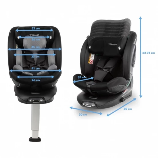 Scaun auto cu Isofix Kidwell GoCar, grupa 40-135 cm, i-Size, omologare R129 - Negru-Gri Scaun auto cu Isofix Kidwell GoCar, grupa 40-135 cm, i-Size, omologare R129 - Negru-Gri
