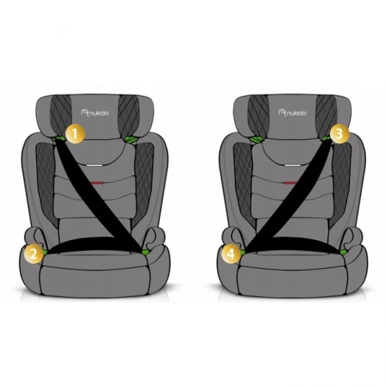 Scaun auto cu Isofix Nukido Louis, Grupa 100-150 cm (15-36 Kg), i-Size, omologare R129 - Negru Scaun auto cu Isofix Nukido Louis, Grupa 100-150 cm (15-36 Kg), i-Size, omologare R129 - Negru