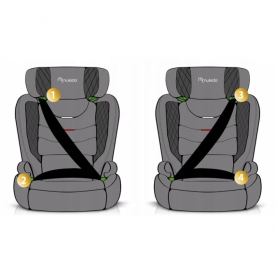 Scaun auto cu Isofix Nukido Louis Soft, Grupa 100-150 cm (15-36 Kg), i-Size, omologare R129 - Negru Scaun auto cu Isofix Nukido Louis Soft, Grupa 100-150 cm (15-36 Kg), i-Size, omologare R129 - Negru