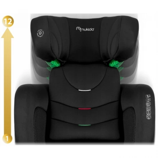 Scaun auto cu Isofix Nukido Louis Soft, Grupa 100-150 cm (15-36 Kg), i-Size, omologare R129 - Negru Scaun auto cu Isofix Nukido Louis Soft, Grupa 100-150 cm (15-36 Kg), i-Size, omologare R129 - Negru