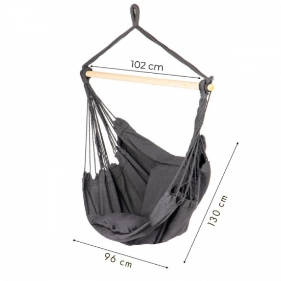 Scaun brazilian, tip hamac, cu 2 perne ModernHome GW-917 - Gri Scaun brazilian, tip hamac, cu 2 perne ModernHome GW-917 - Gri