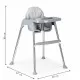 Scaun de masa 2 in 1 cu tapiterie Ecotoys HC-135C - Gri Scaun de masa 2 in 1 cu tapiterie Ecotoys HC-135C - Gri