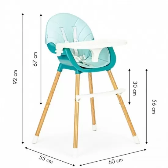 Scaun de masa 2 in 1 Ecotoys HA-004 – Albastru Scaun de masa 2 in 1 Ecotoys HA-004 – Albastru