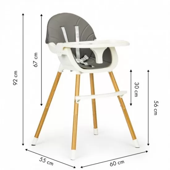 Scaun de masa 2 in 1 Ecotoys HA-004 - Gri Scaun de masa 2 in 1 Ecotoys HA-004 - Gri