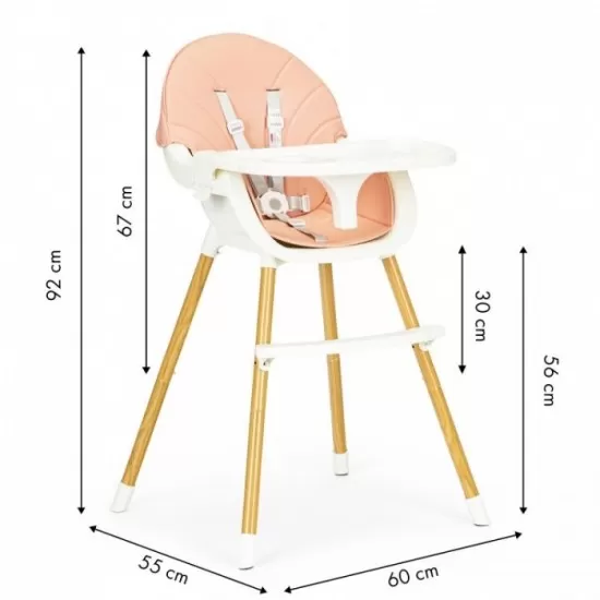 Scaun de masa 2 in 1 Ecotoys HA-004 – Roz Scaun de masa 2 in 1 Ecotoys HA-004 – Roz