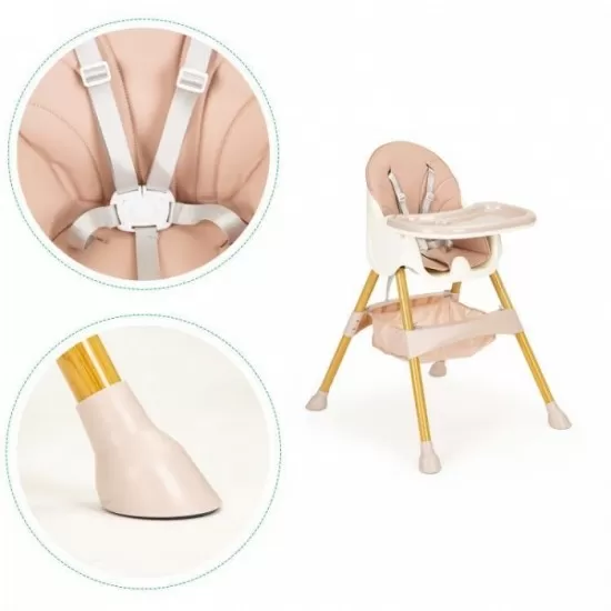 Scaun de masa 2 in 1 Ecotoys HC-823S - Roz Scaun de masa 2 in 1 Ecotoys HC-823S - Roz