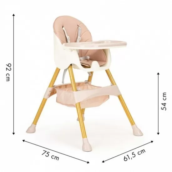 Scaun de masa 2 in 1 Ecotoys HC-823S - Roz Scaun de masa 2 in 1 Ecotoys HC-823S - Roz