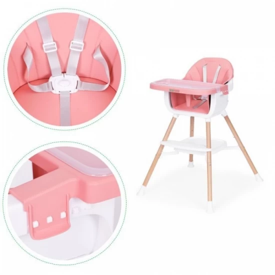 Scaun de masa 2 in 1 Ecotoys HC508 - Roz Scaun de masa 2 in 1 Ecotoys HC508 - Roz