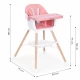 Scaun de masa 2 in 1 Ecotoys HC508 - Roz Scaun de masa 2 in 1 Ecotoys HC508 - Roz