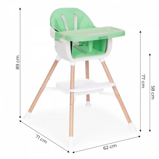 Scaun de masa 2 in 1 Ecotoys HC508 - Verde Scaun de masa 2 in 1 Ecotoys HC508 - Verde