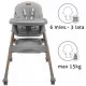 Scaun de masa 2 in 1 Kidwell Karimi - Gri Scaun de masa 2 in 1 Kidwell Karimi - Gri