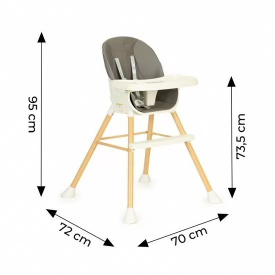 Scaun de masa 2 in 1 pentru copii Ecotoys HA-018 - Gri Scaun de masa 2 in 1 pentru copii Ecotoys HA-018 - Gri