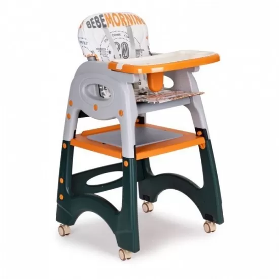 Scaun de masa 2 in 1 pentru copii Ecotoys HA-033 - Portocaliu Scaun de masa 2 in 1 pentru copii Ecotoys HA-033 - Portocaliu