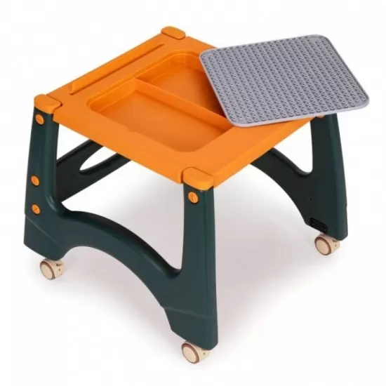 Scaun de masa 2 in 1 pentru copii Ecotoys HA-033 - Portocaliu Scaun de masa 2 in 1 pentru copii Ecotoys HA-033 - Portocaliu