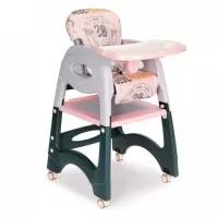 Scaun de masa 2 in 1 pentru copii Ecotoys HA-033 - Roz