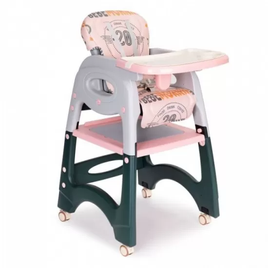 Scaun de masa 2 in 1 pentru copii Ecotoys HA-033 - Roz Scaun de masa 2 in 1 pentru copii Ecotoys HA-033 - Roz