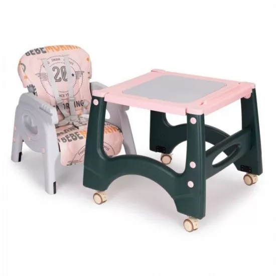 Scaun de masa 2 in 1 pentru copii Ecotoys HA-033 - Roz Scaun de masa 2 in 1 pentru copii Ecotoys HA-033 - Roz