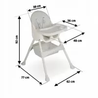Scaun de masa 3 in 1 Ricokids Milo - Gri