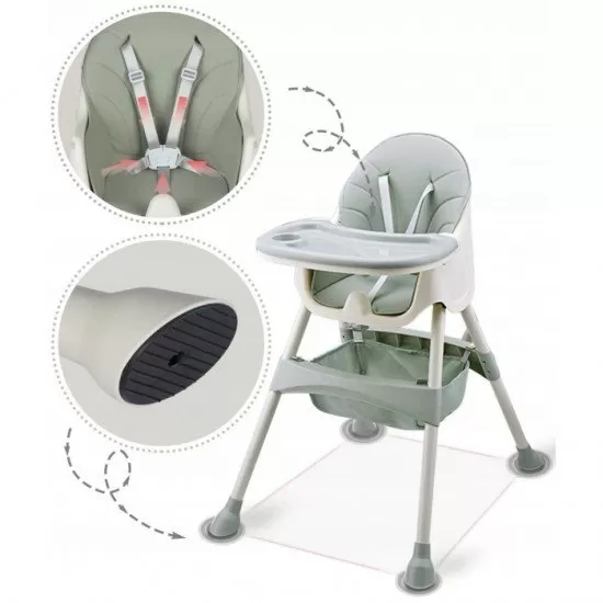 Scaun de masa 3 in 1 Ricokids Milo - Verde Scaun de masa 3 in 1 Ricokids Milo - Verde