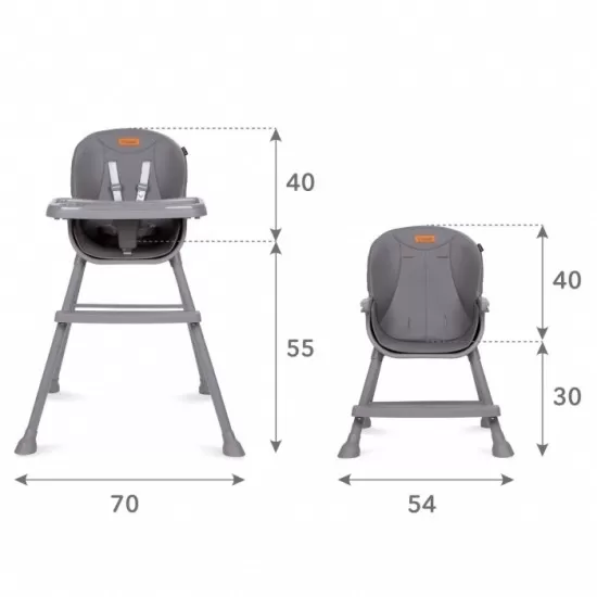 Scaun de masa 4 in 1 Kidwell Eatan Gray Scaun de masa 4 in 1 Kidwell Eatan Gray