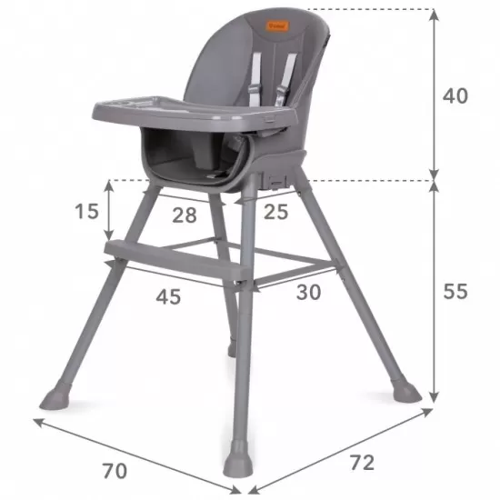 Scaun de masa 4 in 1 Kidwell Eatan Gray Scaun de masa 4 in 1 Kidwell Eatan Gray