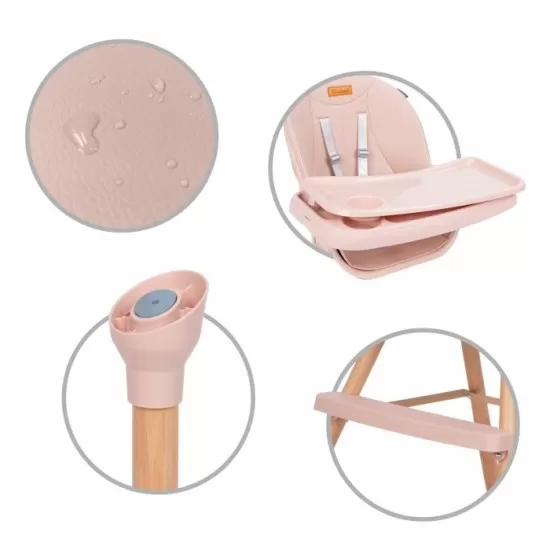 Scaun de masa 4 in 1 Kidwell Eatan Wood Pink Scaun de masa 4 in 1 Kidwell Eatan Wood Pink